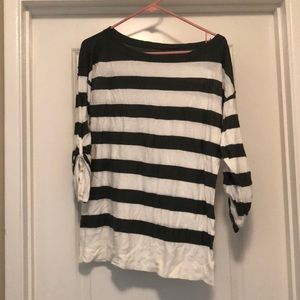 Sweater J crew olive green and white stripe